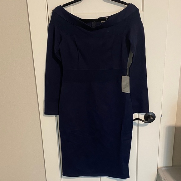 Love By Design Dark Blue Long Sleeve Dress - Picture 1 of 8
